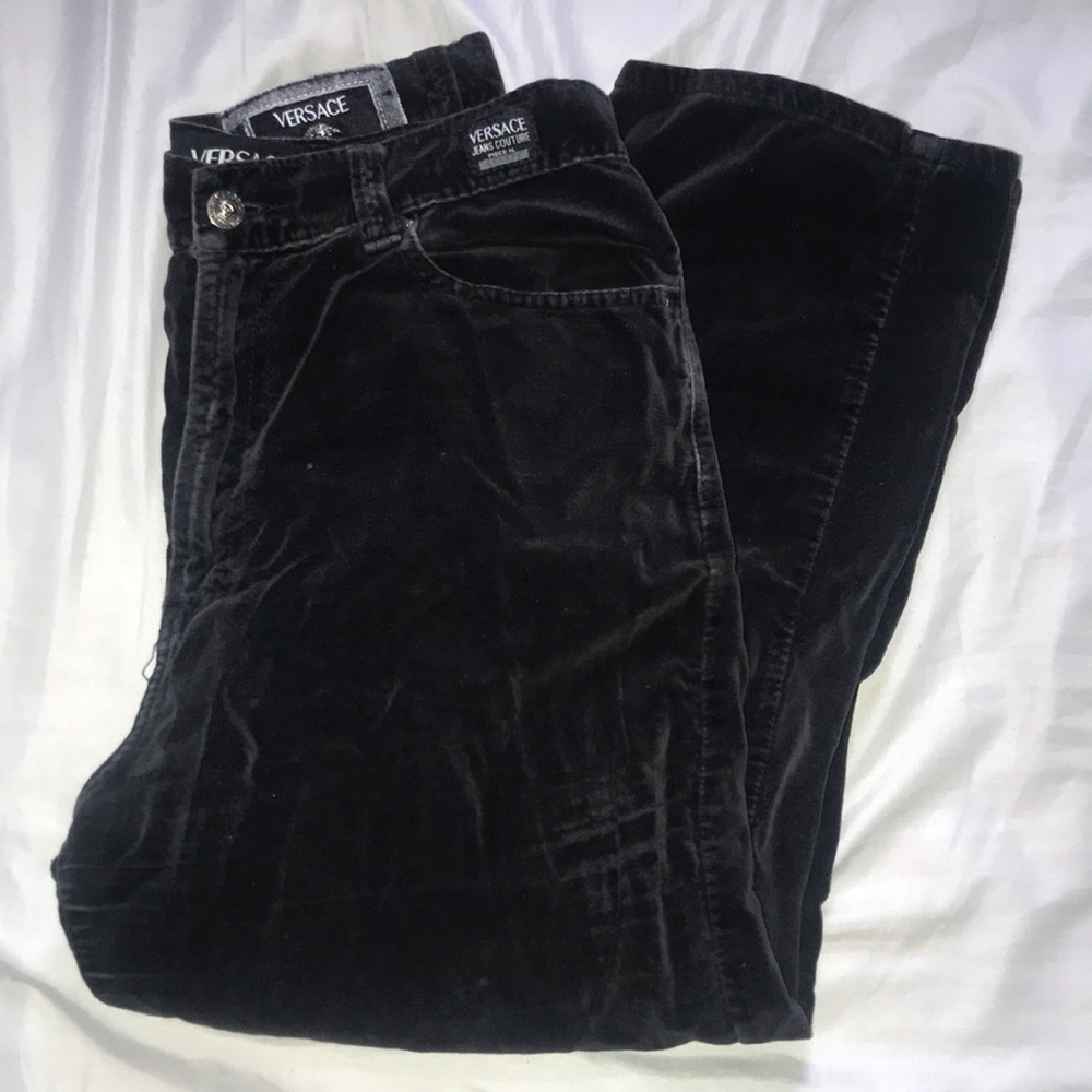 Versace Couture black velvet pants